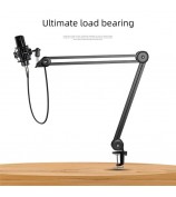 Microphone Boom Arm Stand Heavy Duty Cantilever Bracket Adjustable Suspension Mic Stand - Black