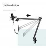 Microphone Boom Arm Stand Heavy Duty Cantilever Bracket Adjustable Suspension Mic Stand - Black