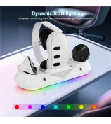 JYS JYS-MQ001 For Oculus / Meta Quest 3 Magnetic Charging Dock RGB Light VR Headset Display Stand VR Accessories