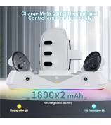 JYS JYS-MQ001 For Oculus / Meta Quest 3 Magnetic Charging Dock RGB Light VR Headset Display Stand VR Accessories