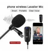 UHF 50m Wireless Lavalier Lapel Microphone Interview Voice Recording Mic System for iPhone Android DSLR Camera