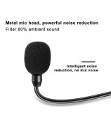UHF 50m Wireless Lavalier Lapel Microphone Interview Voice Recording Mic System for iPhone Android DSLR Camera
