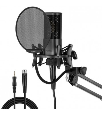 YANMAI X2 Condenser Microphone Kit Cardioid Mic Shock Mount+Foam Cap+Cable for PC Studio Recording