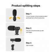 3.5mm External Stereo Condenser Microphone for DSLR Camera Vlog Interview Video Recording Microphone