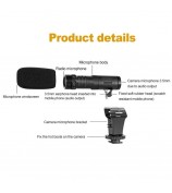 3.5mm External Stereo Condenser Microphone for DSLR Camera Vlog Interview Video Recording Microphone