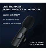 K1 Wireless Clip Microphone 2.4G Wireless Lapel Mic for Mobile Phone Live Stream / Interview / Short Video (Type-C Charging Version)