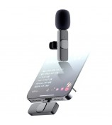 K1 Wireless Clip Microphone 2.4G Wireless Lapel Mic for Mobile Phone Live Stream / Interview / Short Video (Type-C Charging Version)
