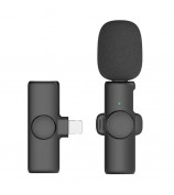 K2 2 Lavalier Microphones with 1 Lightning Receiver Noise Reduction Wireless Lapel Mic for Live Interview Mobile Phone Recording