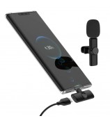 K2 Type-C Wireless Lapel Microphone Plug and Play Noise Reduction Lavalier Mic for Live Interview Mobile Phone Recording