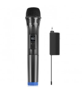 PULUZ PU628B UHF Wireless Dynamic Microphone with LED Display Battery Powered Mic - Black