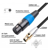 SA119GXK107BU 0.3m Mini XLR Female to XLR Female Adapter Cable Mixer Microphone Connection Cord