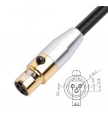 SA119GXK107BU 0.3m Mini XLR Female to XLR Female Adapter Cable Mixer Microphone Connection Cord