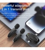 YESIDO KR15 Low Latency Wireless Lavalier Microphone iP / Type-C / 3.5mm Receiver + 2 Transmitter Mic Set