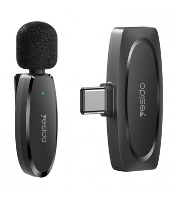YESIDO KR11 Type-C Clip Design Microphone Low Delay Wireless Video Recording Mic (1 Transmitter + 1 Receiver)