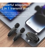 YESIDO KR11 Type-C Clip Design Microphone Low Delay Wireless Video Recording Mic (1 Transmitter + 1 Receiver)