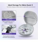JYS JYS-MQ007 For Meta Quest 3 Hard EVA Portable Storage Bag VR Helmet Handle Protection Bag - Black