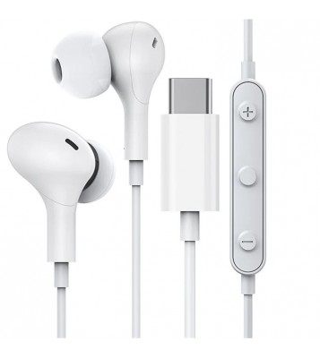 ME541 Type-C Wired Earphone Line Control Stereo In-Ear Music Headset for iPhone 15 / Huawei / Samsung