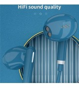 ME545D For iPhone 15 Type-C Wired Earphone Line Control Music Calling Headset with Built-In Mic, Analog Version - Blue