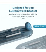 ME545D For iPhone 15 Type-C Wired Earphone Line Control Music Calling Headset with Built-In Mic, Analog Version - Blue