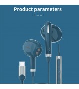 ME545D For iPhone 15 Type-C Wired Earphone Line Control Music Calling Headset with Built-In Mic, Analog Version - Blue