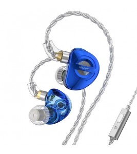 TRN MT4 PRO Detachable 3.5mm Wired In-Ear Earphone Dual Dynamic Driver HiFi Monitor Headphone with Mic - Blue