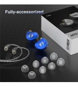 TRN MT4 PRO Detachable 3.5mm Wired In-Ear Earphone Dual Dynamic Driver HiFi Monitor Headphone with Mic - Blue