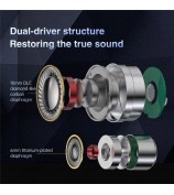 TRN MT4 PRO Detachable 3.5mm Wired In-Ear Earphone Dual Dynamic Driver HiFi Monitor Headphone with Mic - Blue