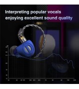TRN MT4 PRO Detachable 3.5mm Wired In-Ear Earphone Dual Dynamic Driver HiFi Monitor Headphone with Mic - Blue