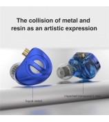 TRN MT4 PRO Detachable 3.5mm Wired In-Ear Earphone Dual Dynamic Driver HiFi Monitor Headphone with Mic - Blue