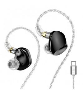 TRN VX Pro+ Type-C Detachable Wired In-Ear Earphone 9-Unit HiFi Music Headset with Mic - Black