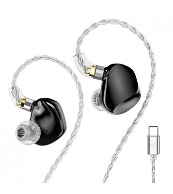 TRN VX Pro+ Type-C Detachable Wired In-Ear Earphone 9-Unit HiFi Music Headset with Mic - Black