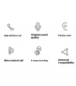 DUDAO X10s 1.2m Wired Earphone with Microphone 3.5mm Jack Half-In-Ear Earbuds for Smartphone Laptop