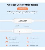 DUDAO X10s 1.2m Wired Earphone with Microphone 3.5mm Jack Half-In-Ear Earbuds for Smartphone Laptop