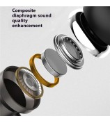 DUDAO X10 Pro 1m Wired Earphone with Microphone 3.5mm Heavy Bass In-Ear Earbuds for Smartphone Laptop - Black