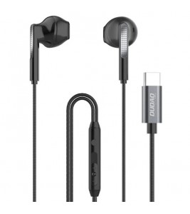 DUDAO X3 Pro 1.2m Wired Type-C Digital Earphone with Microphone Half In-Ear Earbuds for iPhone 15 / 16 / Huawei / Samsung - Black