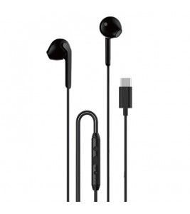 DUDAO X3C 1.2m Wired Earphone with Type-C Connector Half In-Ear Earbuds for iPhone 15 / 16 / Huawei / Xiaomi - Black