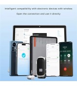 K88 Business Lavalier Headphones Retractable Sports Bluetooth Earphones with LED Display - Black