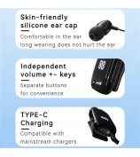 K88 Business Lavalier Headphones Retractable Sports Bluetooth Earphones with LED Display - Black