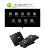 K35 Mini Wireless Headset Retractable Business Lavalier Earphone for Sports Driving - Black