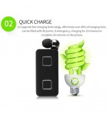 K35 Mini Wireless Headset Retractable Business Lavalier Earphone for Sports Driving - Black