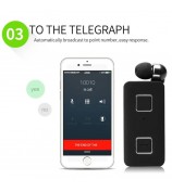 K35 Mini Wireless Headset Retractable Business Lavalier Earphone for Sports Driving - Black