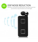 K35 Mini Wireless Headset Retractable Business Lavalier Earphone for Sports Driving - Black
