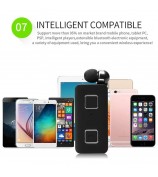 K35 Mini Wireless Headset Retractable Business Lavalier Earphone for Sports Driving - Black