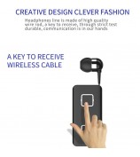 K35 Mini Wireless Headset Retractable Business Lavalier Earphone for Sports Driving - Black