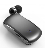 K68 Retractable Lavalier Bluetooth Earphone MP3 Conference Recording Wireless Headphone - Black