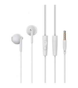 CELEBRAT G34 3.5mm Wired Earphone Wire Control Stereo Music Calls Headset - White