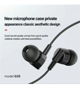 CELEBRAT G35 3.5mm Wired Earphones HiFi Stereo Sound Headphone with Mic - Black