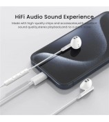 ME540 Type-C Digital Audio Earphones Semi-In-Ear Wired Headphones with Mic for iPhone Google Samsung - White