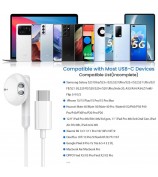 ME540 Type-C Digital Audio Earphones Semi-In-Ear Wired Headphones with Mic for iPhone Google Samsung - White