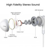 ME540 Type-C Digital Audio Earphones Semi-In-Ear Wired Headphones with Mic for iPhone Google Samsung - White